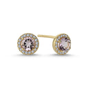 14kt GRACE Øreringe med rund Pink ametyst 5mm + 0,18ct. W-si