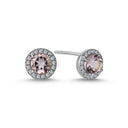 14kt GRACE Øreringe med rund Pink ametyst 5mm + 0,18ct. W-si