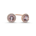 14kt GRACE Øreringe med rund Pink ametyst 5mm + 0,18ct. W-si