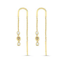 14kt. Champagne øreringe med 2x0,03ct. champagne + 4x0,02ct. W-si