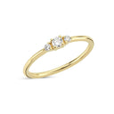 14kt. PETIT ring med 1x0,10 + 2x0,025ct. W-si