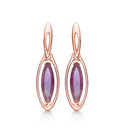 Sølvforgyldt/rosa ørehænger oval med ametyst.