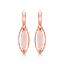 Sølvforgyldt/rosa ørehænger oval med rosa kvarts