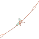 Sølvforgyldt/rosa armbånd oval med aqua kvarts.