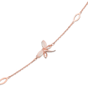 Sølvforgyldt/rosa armbånd oval med rosa kvarts.