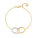 Armbånd Capizzi Due Piccolo - 18 kt. forgyldt 925 Sterling Sølv med hvide facetslebne zirkoner