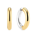 Øreringe Carrara Pianura X-Grande - Rhodium- og 18k forgyldt, med poleret overflade.