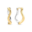 Øreringe Ellera Waves Pianura Grande - Rhodium- og 18k forgyldt, med poleret overflade.