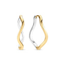 Øreringe Ellera Waves Pianura X-Grande - Rhodium- og 18k forgyldt, med poleret overflade.