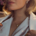 Halskæde Amorino Grande - 18 kt. Forfyldt med champagne Zirkoner