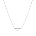 Halskæde Ellera Waves - rhodineret 925 sterling sølv, med hvide zirkoner