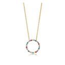 Halskæde Biella - 18 kt. forgyldt med multifarvede zirkoner