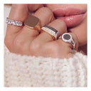 Ring Follina Pianura Quadrato Piccolo - 18 kt. forgyldt med hvide zirkoner