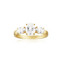Ellisse Tre Ring - 18 kt. forgyldt med hvide zirkoner