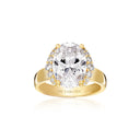 Ellisse grande ring 18 kt forgyldt med hvide zirkoner