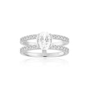 Ellisse Carezza Piccolo Ring - med hvide zirkoner