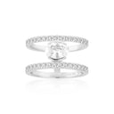 Ellisse Carezza Grande Ring - med hvide zirkoner