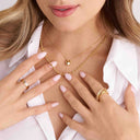 Ring Spirale - 18 karat forhyldt, med hvide zirkoner