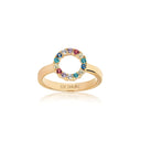 Ring Biella Piccolo - 18 kt. forgyldt med multifarvede zirkoner (50)