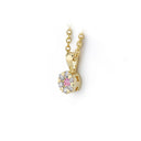 14kt. FLORA COLOR vedhæng med pink safir og 0,18ct. W-si