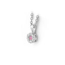 14kt. FLORA COLOR vedhæng med pink safir og 0,18ct. W-si