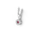14kt. FLORA COLOR vedhæng med rubin og 0,18ct. W-si