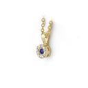 14kt. FLORA COLOR vedhæng med safir og 0,18ct. W-si
