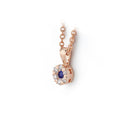 14kt. FLORA COLOR vedhæng med safir og 0,18ct. W-si