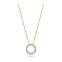 14kt. Cirkel vedhæng lille Ø10,5 med 20 x 0,01ct. W-si