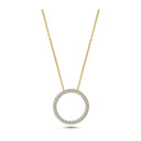 14kt. Cirkel vedhæng mellem Ø16 med 31 x 0,01ct. W-si