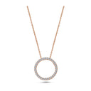 14kt. Cirkel vedhæng mellem Ø16 med 31 x 0,01ct. W-si