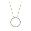 14kt. Cirkel vedhæng stor Ø20 med 38 x 0,01ct. W-si