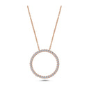 14kt. Cirkel vedhæng stor Ø20 med 38 x 0,01ct. W-si