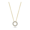 14kt Cirkel vedhæng lille Ø10,5 med 14 x 0,02ct. W-si