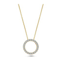 14kt Cirkel vedhæng mellem Ø15,5 med 22 x 0,02ct. W-si