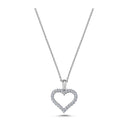 14kt. Hjerte vedhæng lille med 24 x 0,01ct. W-si 13mm