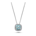 14kt. GRACE vedhæng med cushion-cut lyseblå topas 6mm + 0,12ct. w-si