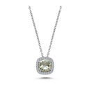 14kt. GRACE vedhæng med cushion-cut Grøn ametyst 6mm + 0,12ct. w-si