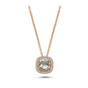 14kt. GRACE vedhæng med cushion-cut Grøn ametyst 6mm + 0,12ct. w-si