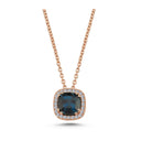 14kt. GRACE vedhæng med cushion-cut Londonblå topas 6mm + 0,12ct. W-si