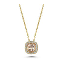 14kt. GRACE vedhæng cushion-cut Morganit 6mm + 0,12ct