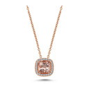 14kt. GRACE vedhæng cushion-cut Morganit 6mm + 0,12ct