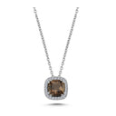 14kt. GRACE Vedhæng med Røg Topas Cushion-cut 6mm+ 0,12ct. W-si