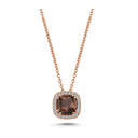 14kt. GRACE Vedhæng med Røg Topas Cushion-cut 6mm+ 0,12ct. W-si