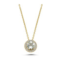 14kt GRACE vedhæng med Grøn ametyst 6mm + 0,10ct. W-si