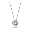14kt GRACE vedhæng med Grøn ametyst 6mm + 0,10ct. W-si