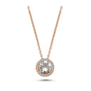 14kt GRACE vedhæng med Grøn ametyst 6mm + 0,10ct. W-si