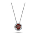 14kt GRACE vedhæng med Granat 6mm + 0,10ct. W-si