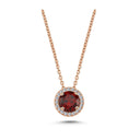 14kt GRACE vedhæng med Granat 6mm + 0,10ct. W-si