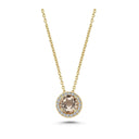 14kt. GRACE vedhæng med rund Morganit 6mm + 0,10ct. W-si